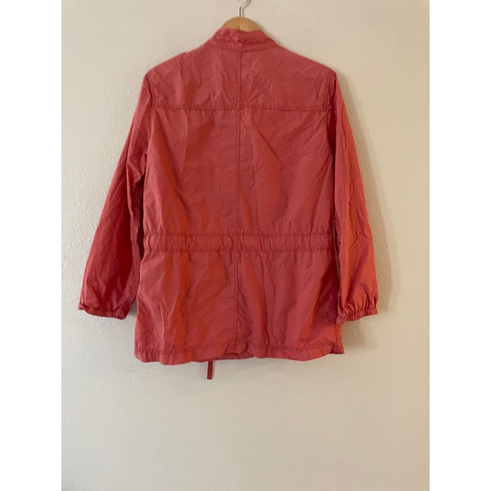 J.Crew Women's Utility‎ Jacket Size 4 Orange Drawstring Waist Lightweight Cotton